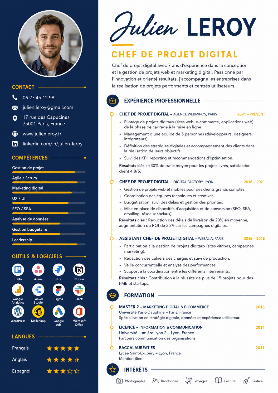 CV avant, Julien